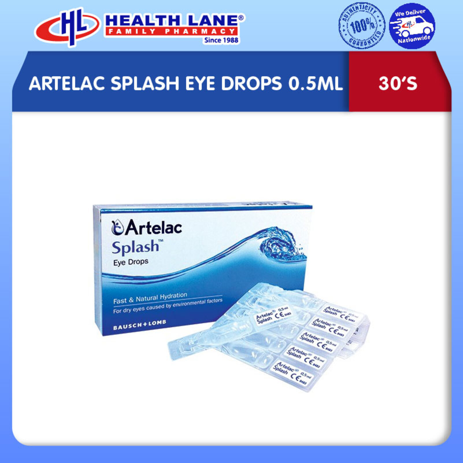 ARTELAC SPLASH EYE DROPS 0.5MLx30'S